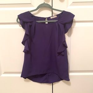 Free Bird purple ruffle blouse